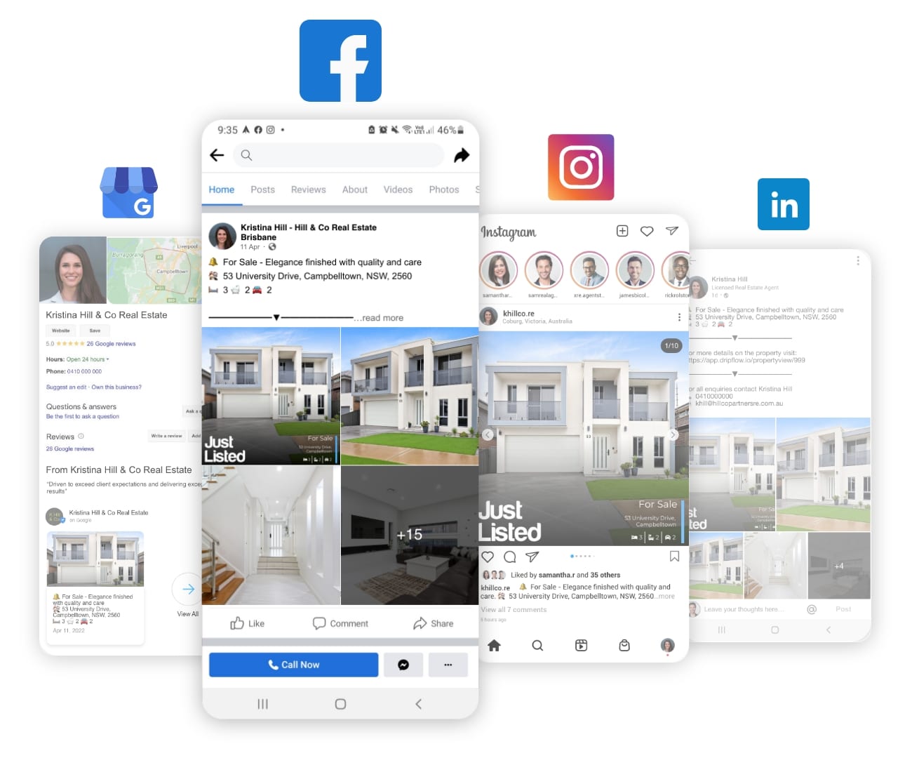 Social media automation for real estate agents